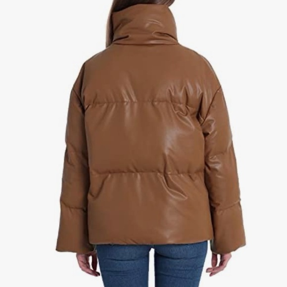 Anthropologie Avec Les Filles Vegan Faux Leather Puffer Jacket - Picture 3 of 13